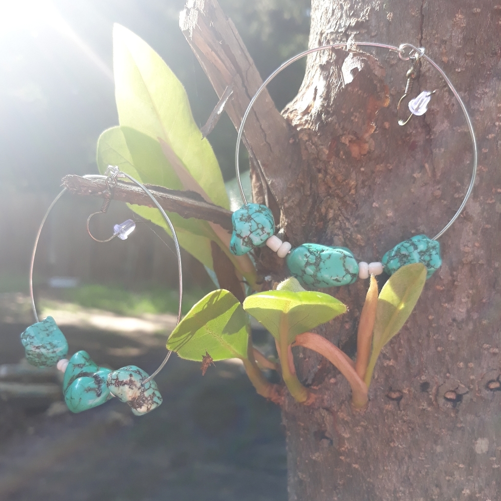 Turquoise hoops